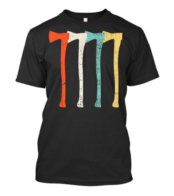 Lumberjack Woodworker Vintage Retro Multicolor Axe T-Shirt