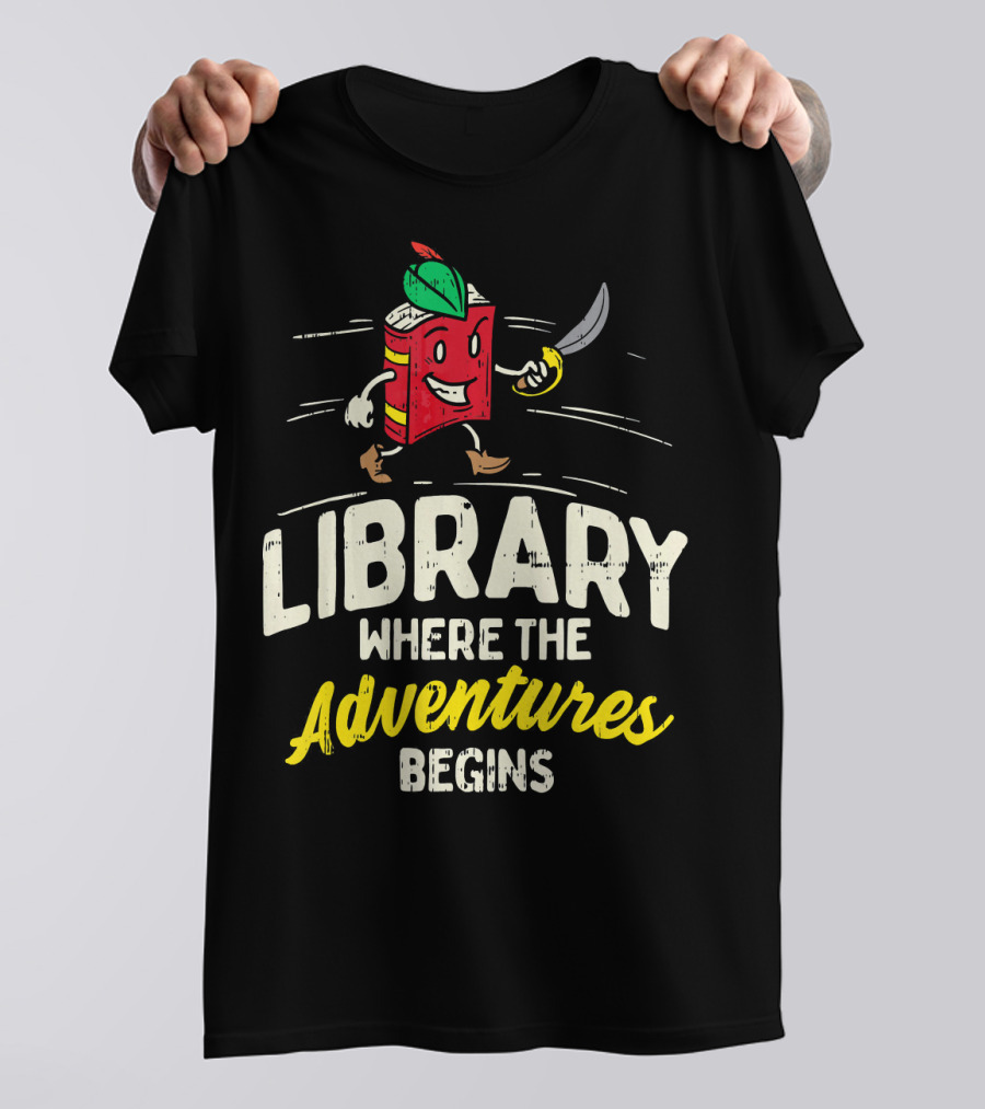 Library Where The Adventures Begins Cute Reading Book T-Shirt