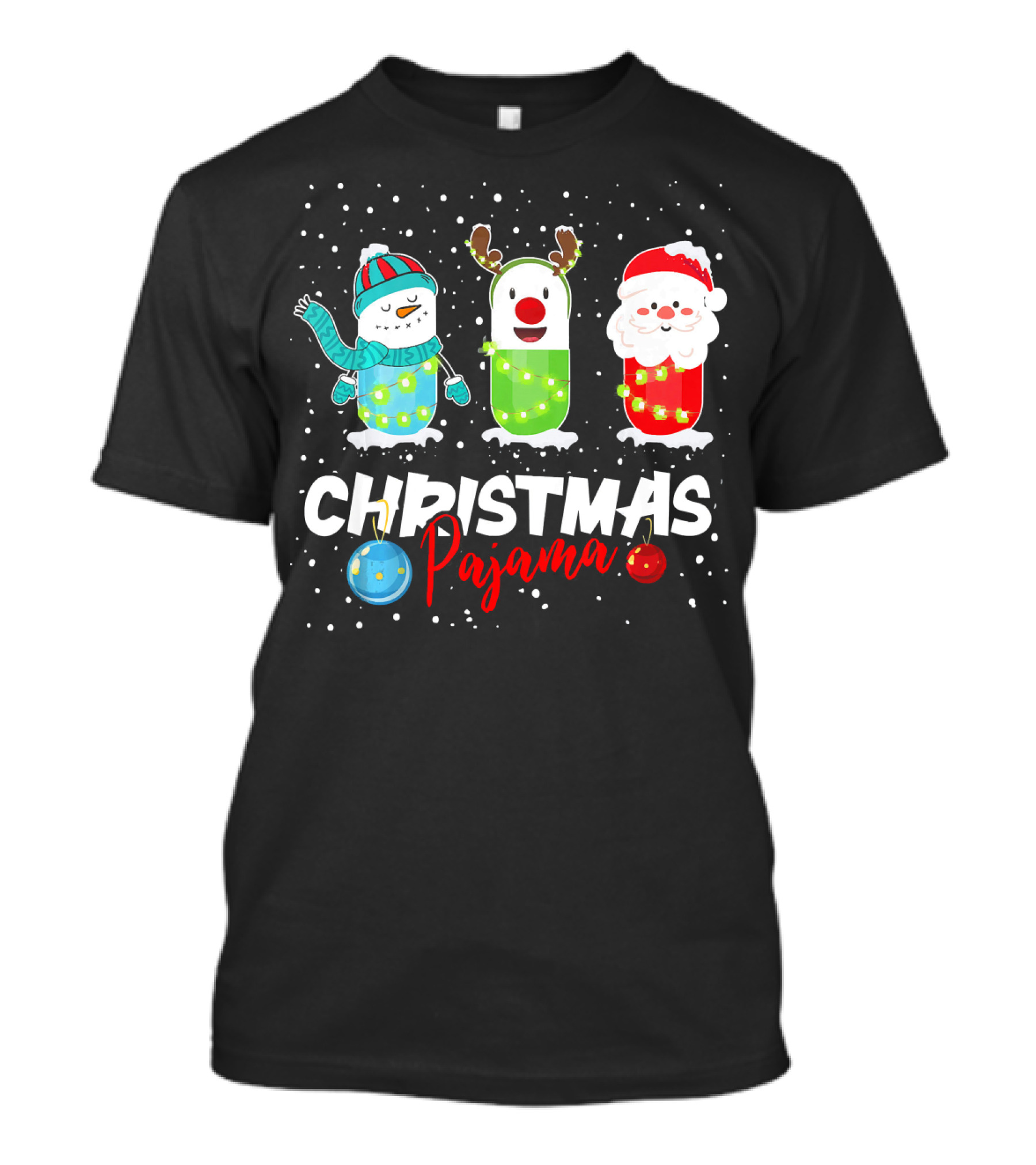 Christmas Pajama Pills Snowman Team Pharmacy T-Shirt