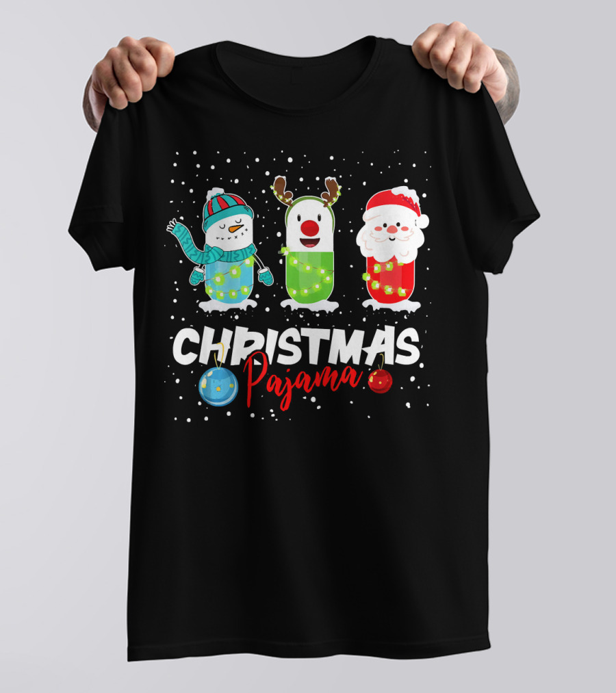 Christmas Pajama Pills Snowman Team Pharmacy T-Shirt