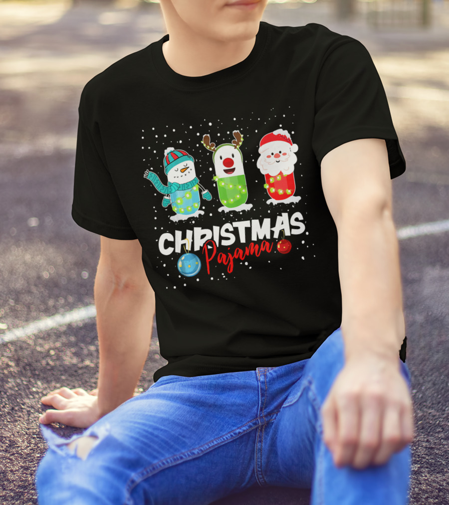 Christmas Pajama Pills Snowman Team Pharmacy T-Shirt