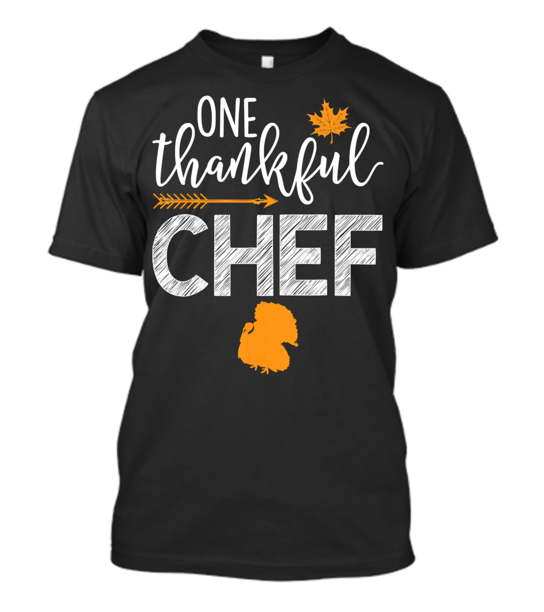 One Thankful Chef Maple Leaf Arrow Turkey T-Shirt