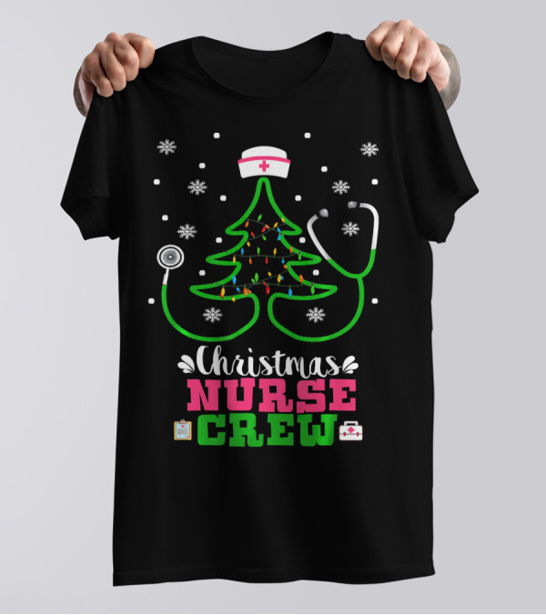 Christmas Nurse Crew Tree Nursing Doctor T-Shirt