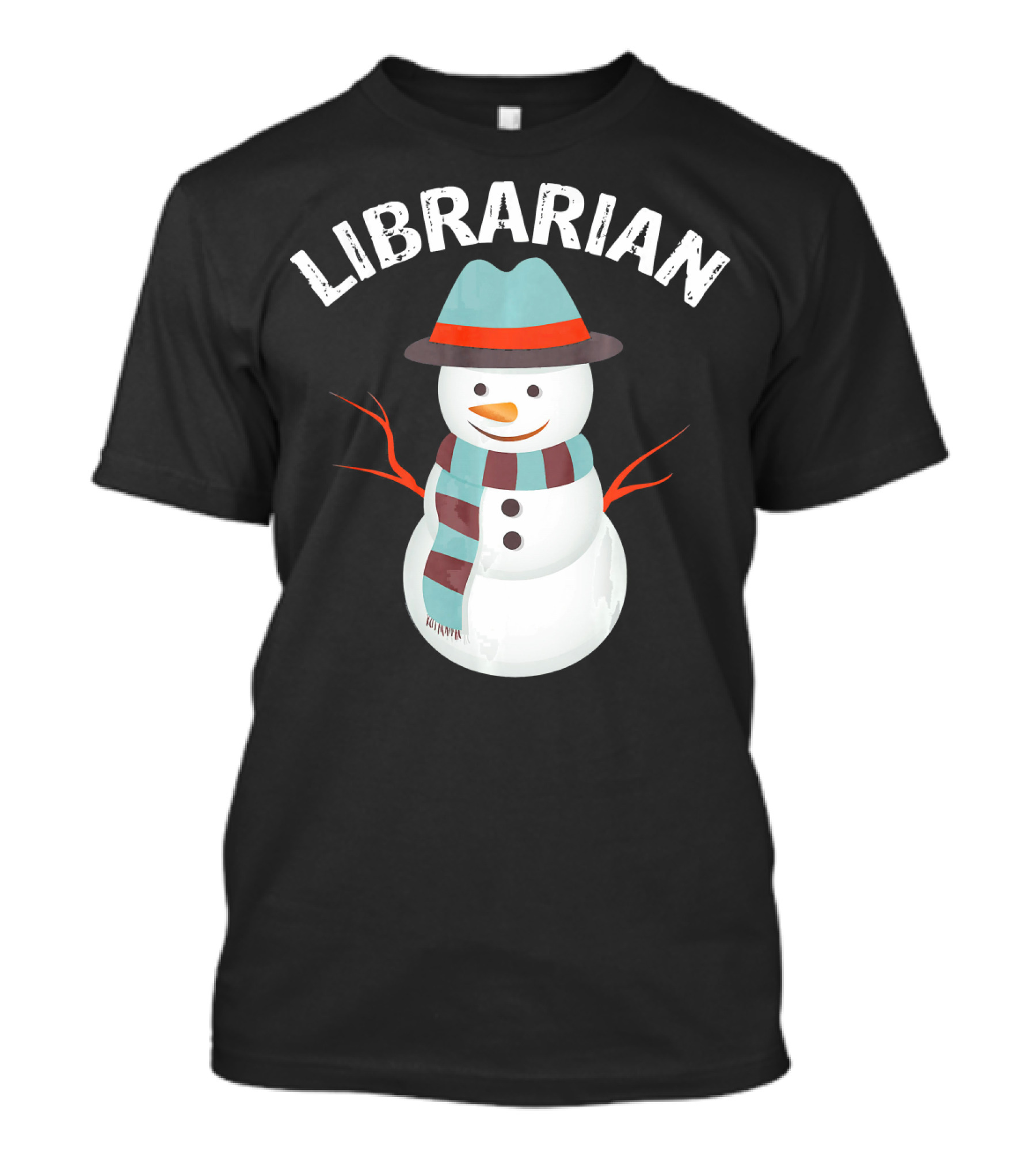 Librarian Snowman With Hat And Scarf T-Shirt