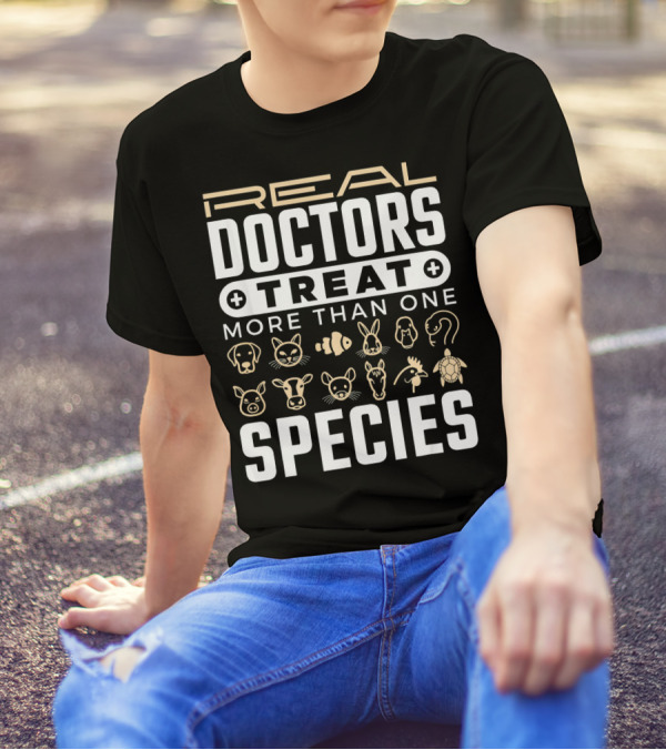 Real Doctors Treat More Than One Species With Animal Faces T-Shirt