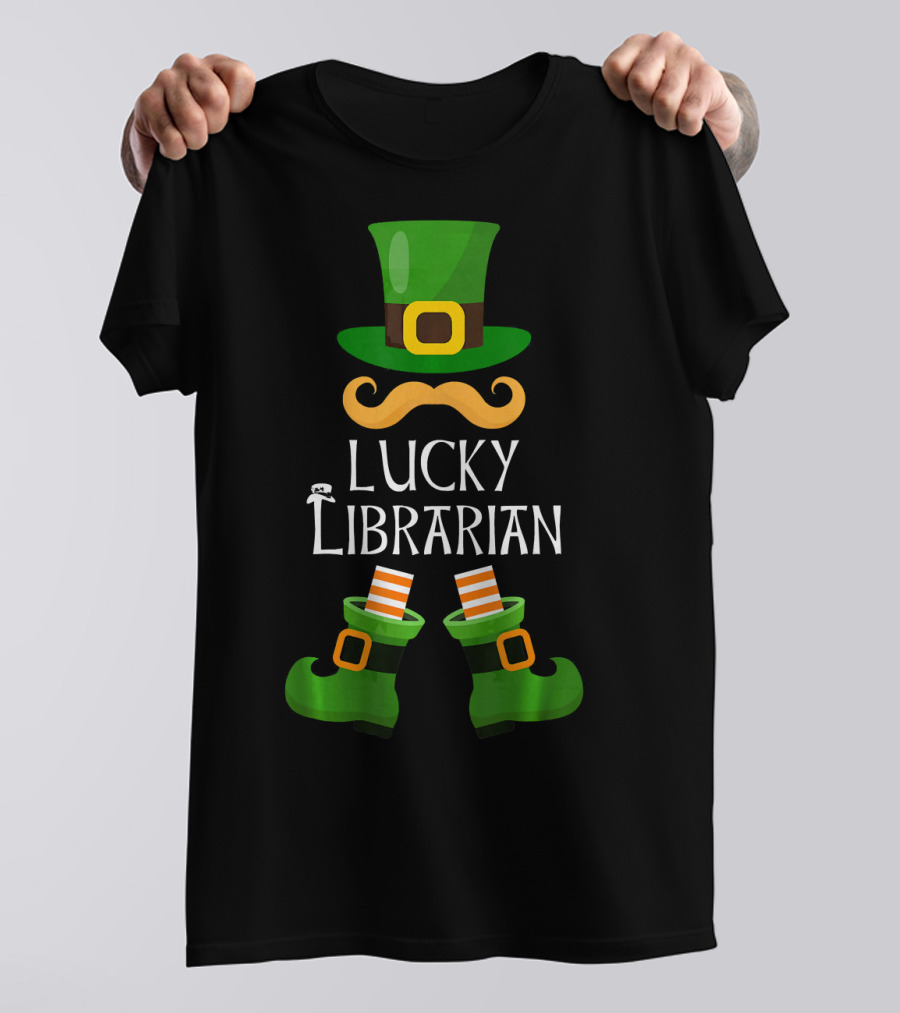 Lucky Librarian Leprechaun Hat And Boots T-Shirt
