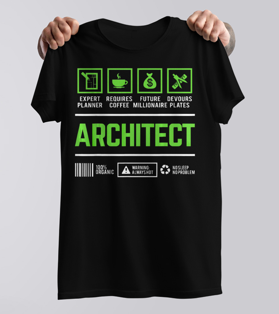 Expert Planner Architect Requires Coffee Future Millionaire Devours Plates T-Shirt
