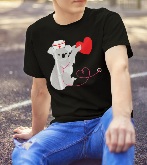 Nurse Koala Heart Eucalyptus Bear Australia Care T-Shirt