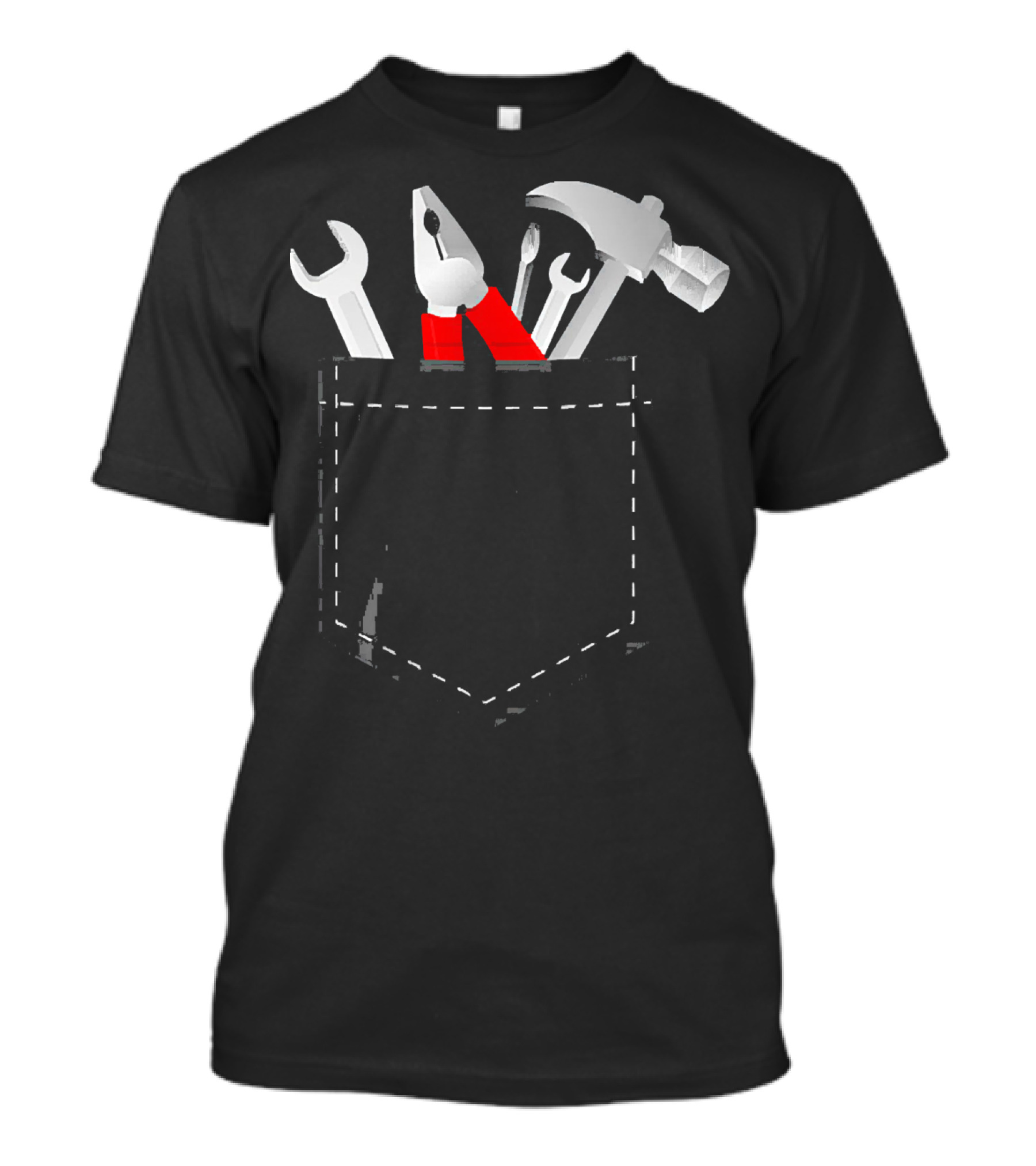Pocket Tools Handyman Woodworking Mechanical Wrench Hammer Pliers T-Shirt