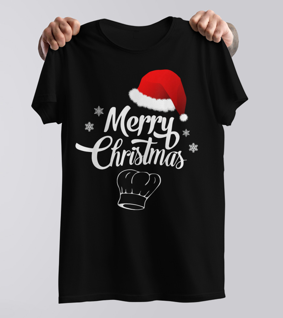 Merry Christmas Santa Hat Chef T-Shirt