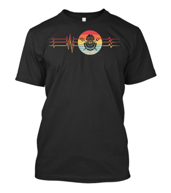 Retro Heartbeat Chef Lifeline Vintage Cooking T-Shirt