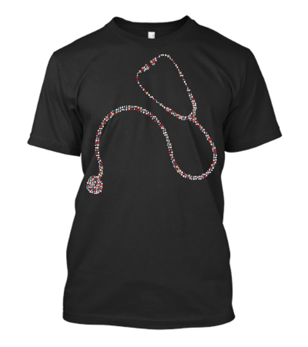 Stethoscope Pattern Medical Nurse Emergency Doctor T-Shirt