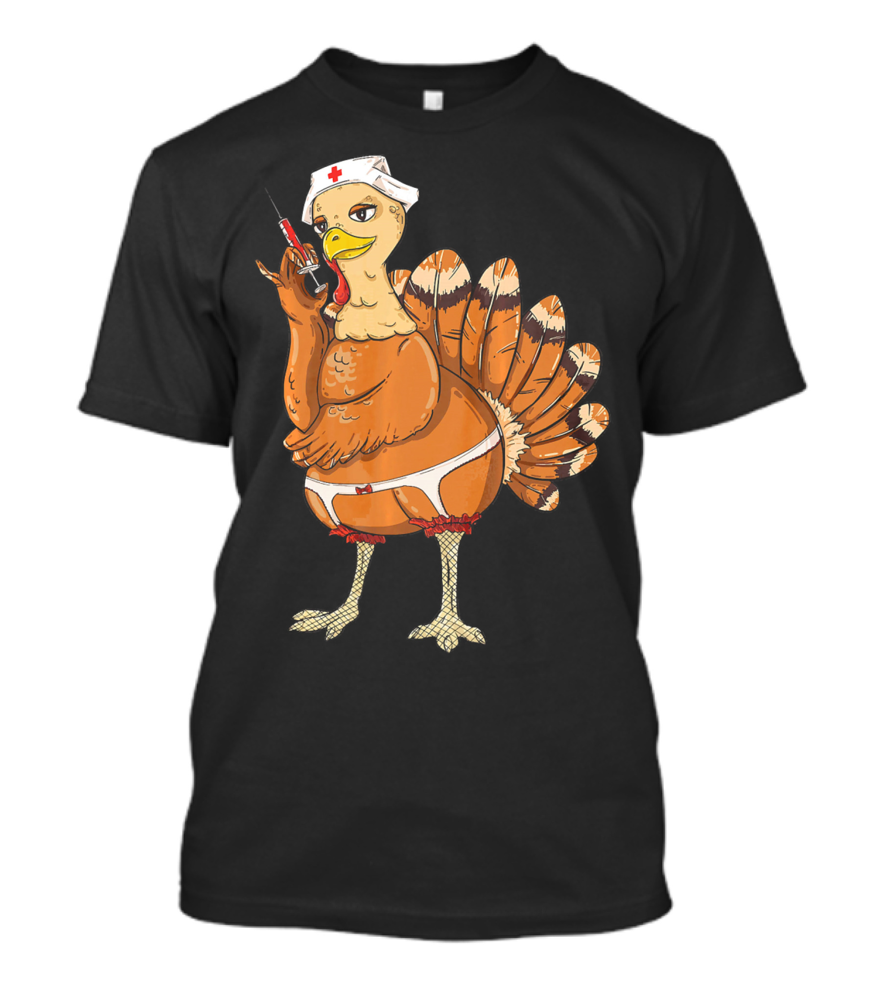 Thanksgiving Turkey Nurse Doctor Hospita Funny Costume T-Shirt