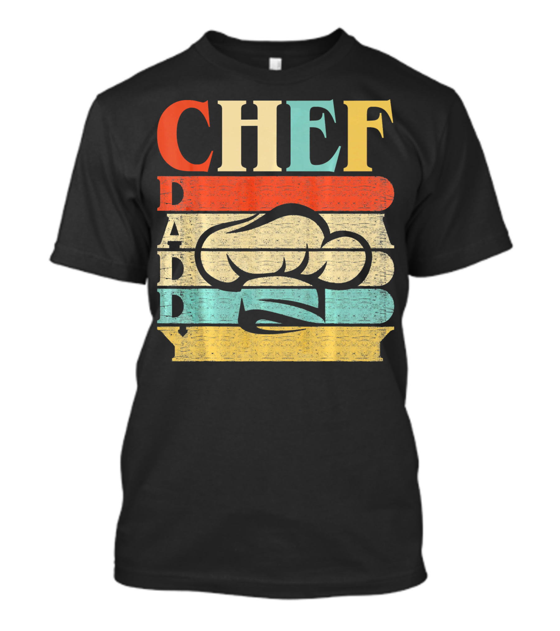 CHEF Daddy Retro Vintage Cooking Hat Stripes T-Shirt