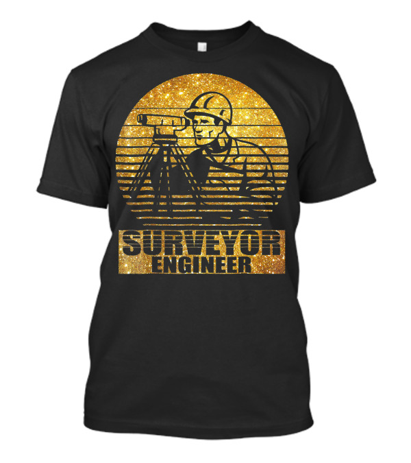 Surveyor Engineer In Gold Stripes T-Shirt
