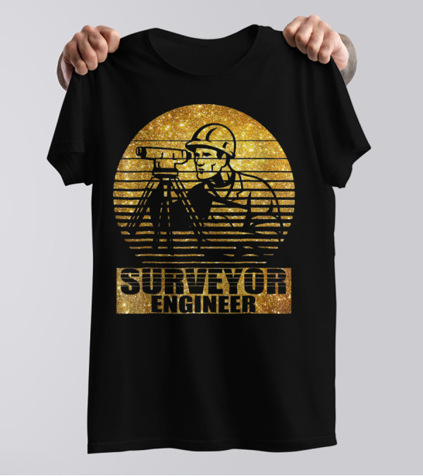 Surveyor Engineer In Gold Stripes T-Shirt