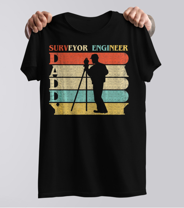Daddy Retro Vintage Surveyor Engineer T-Shirt
