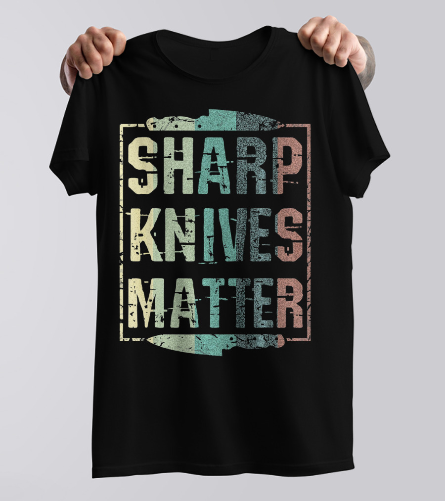 Sharp Knives Matter Vintage Chef Knife T-Shirt