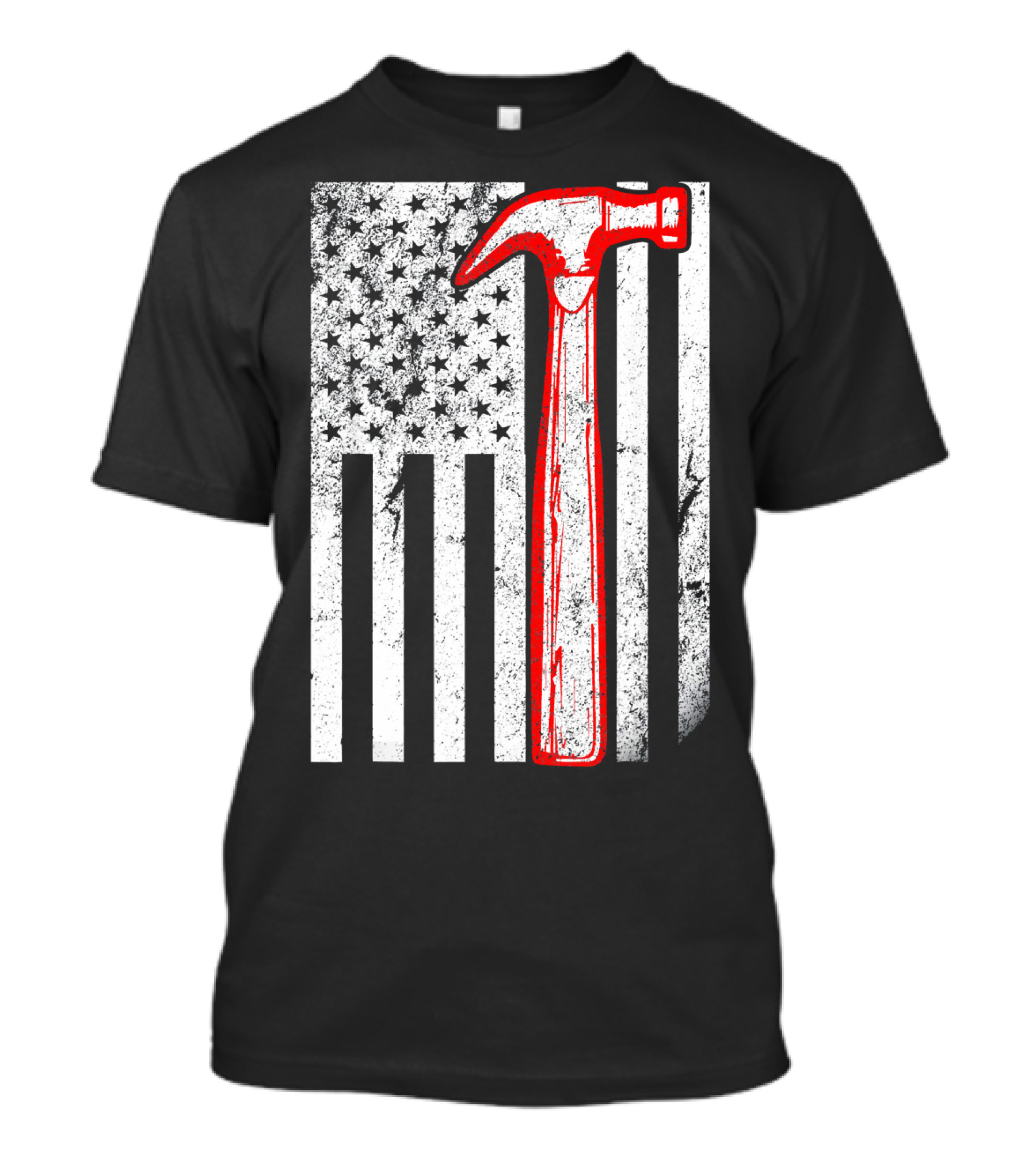 Vintage Carpenter American Flag Hammer USA T-Shirt