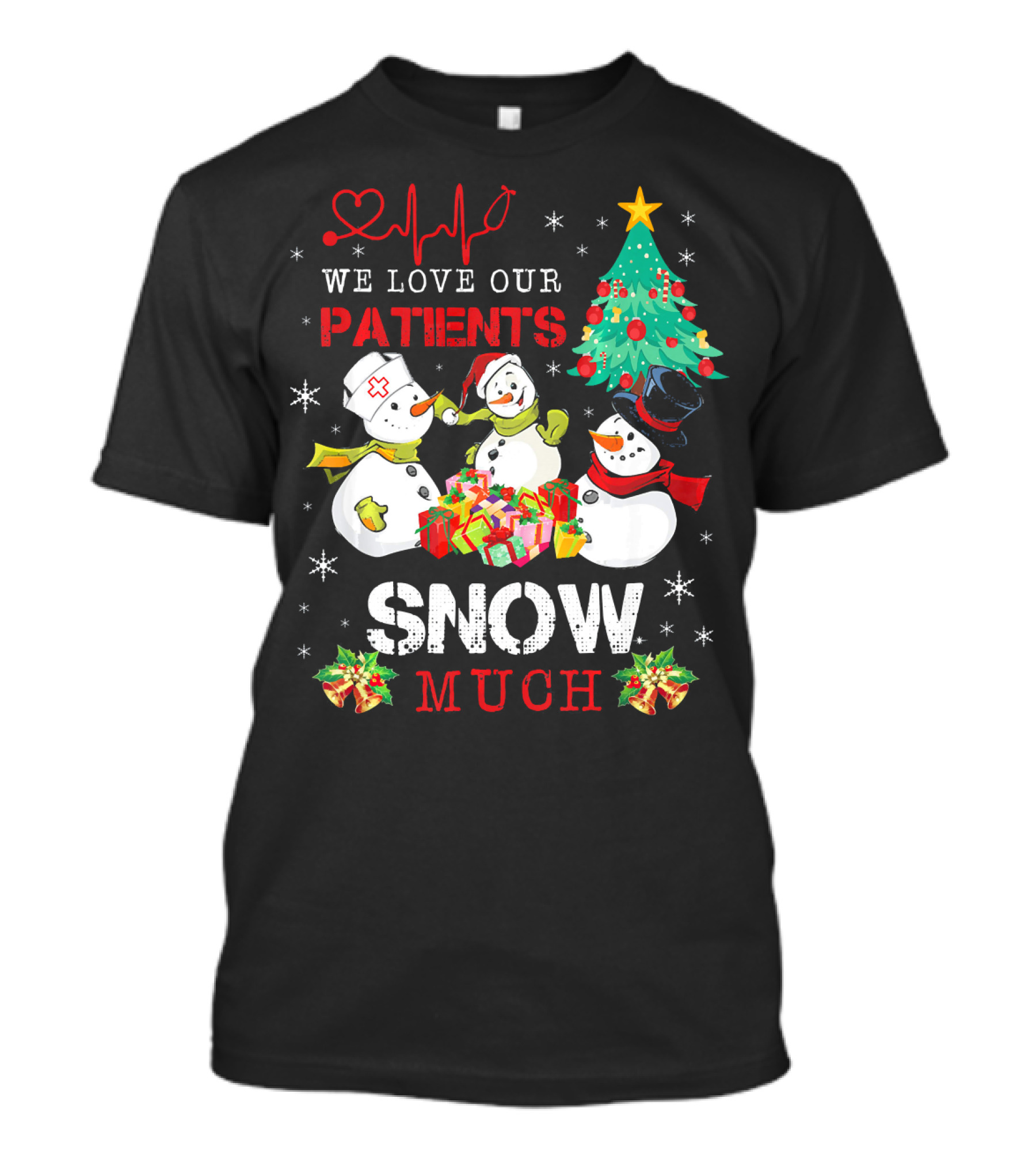 We Love Our Patients Snow Much Doctor Nurse Christmas Tree T-Shirt