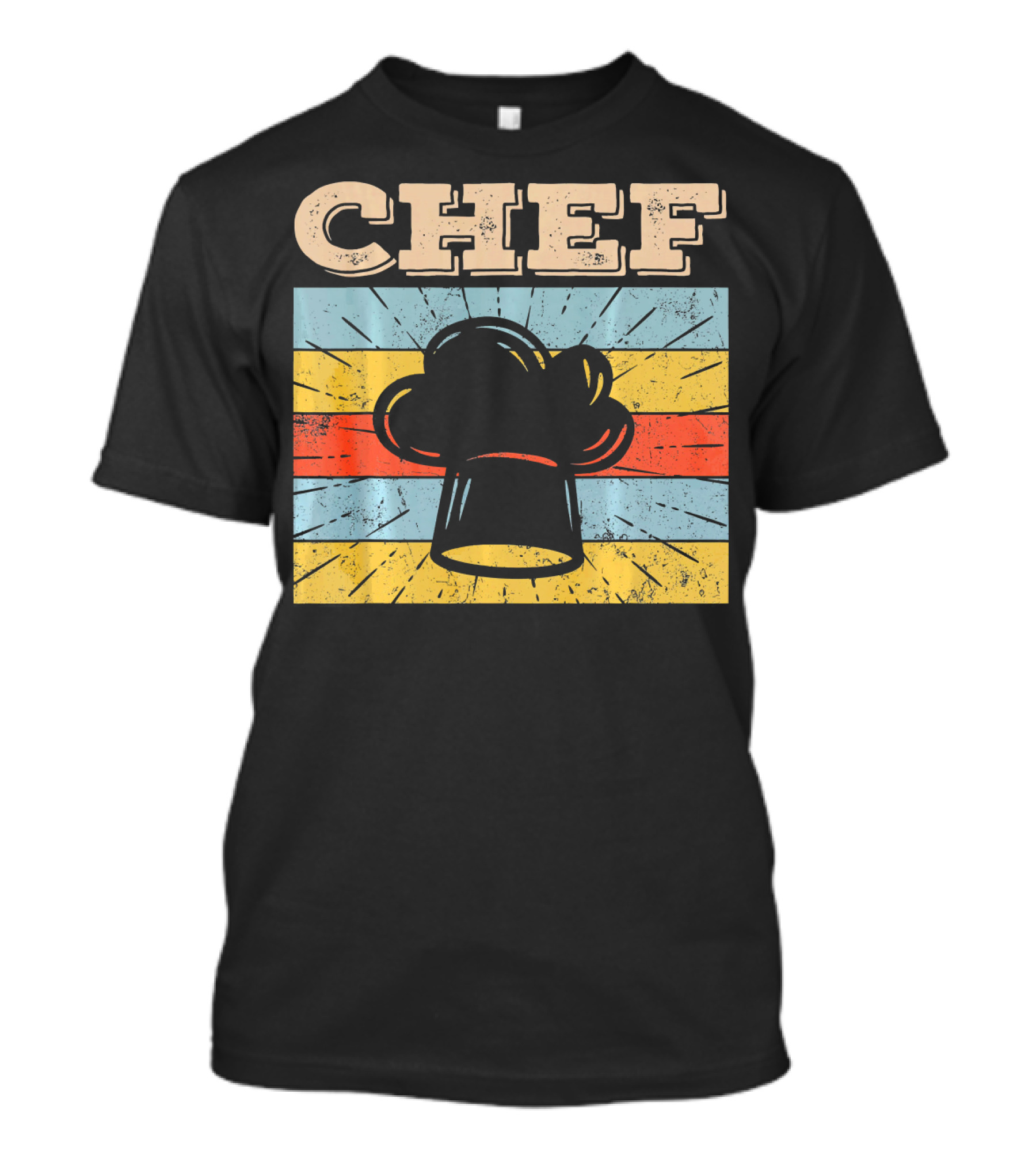 Vintage Retro Distressed Chef Cook Hat T-Shirt