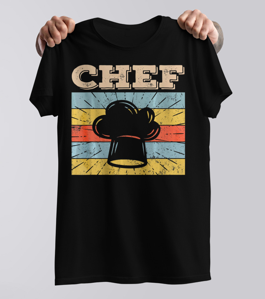 Vintage Retro Distressed Chef Cook Hat T-Shirt