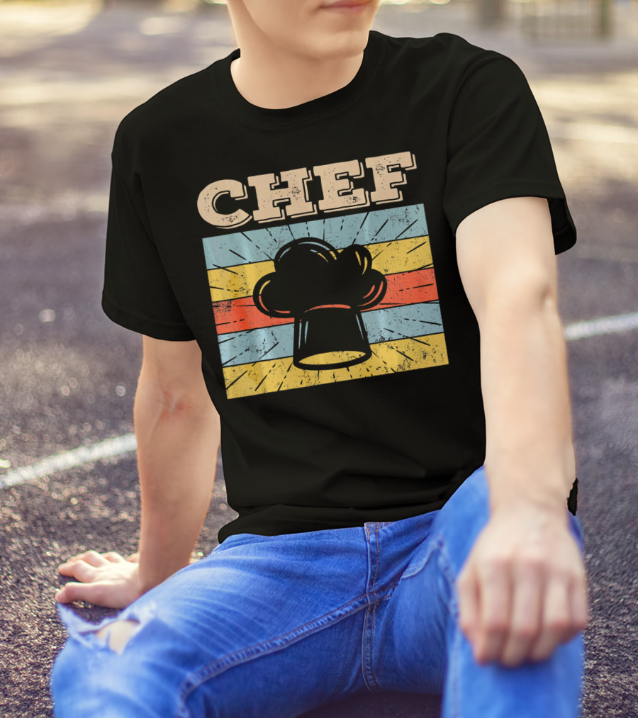Vintage Retro Distressed Chef Cook Hat T-Shirt
