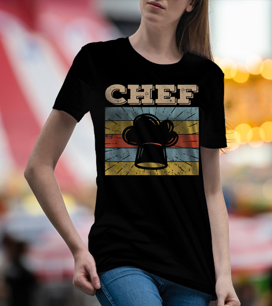 Vintage Retro Distressed Chef Cook Hat T-Shirt