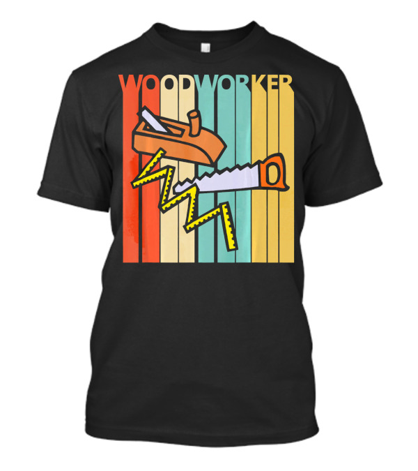 Woodworker Vintage Saw And Plane Retro Colors T-Shirt