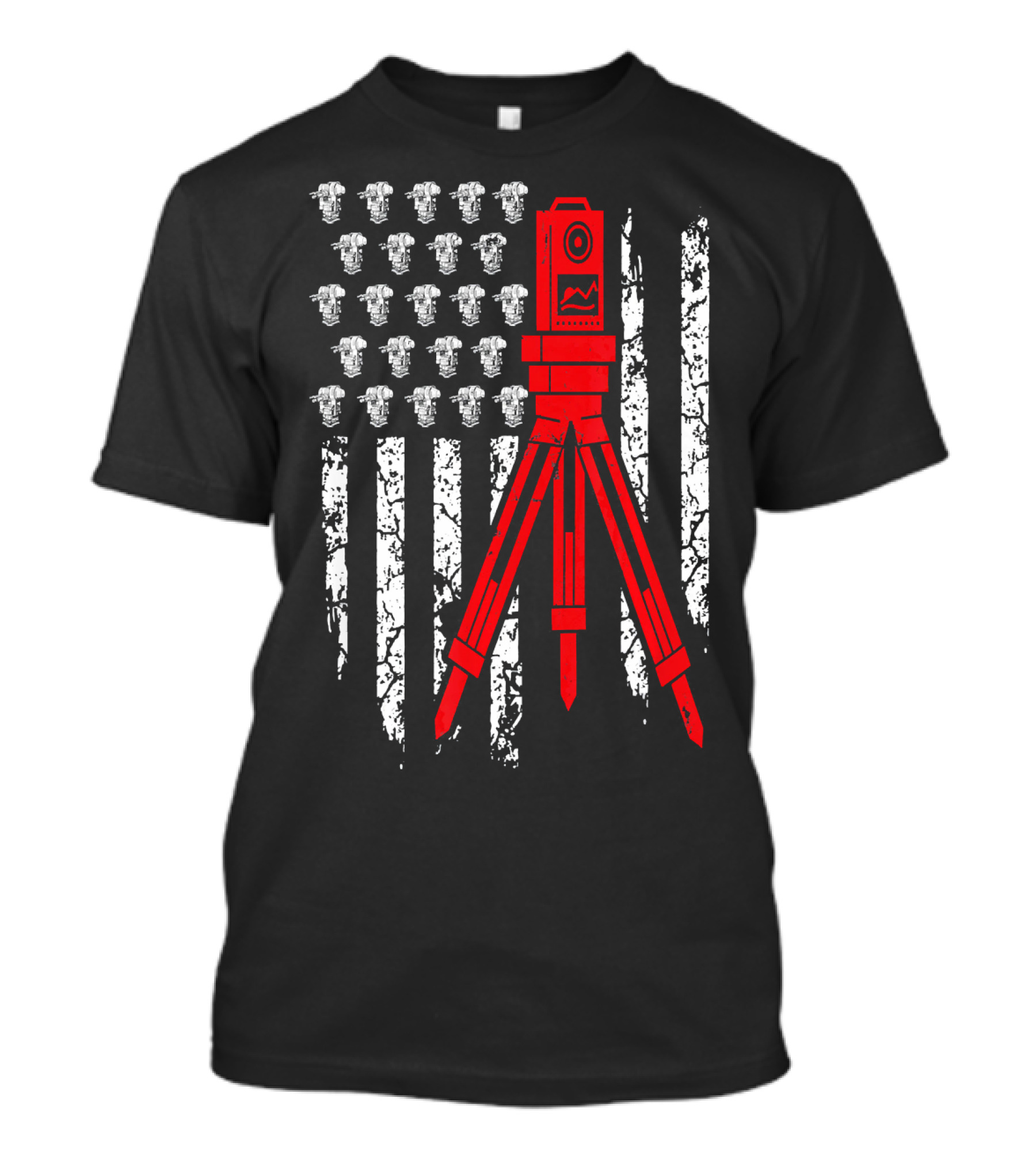 Surveyor Engineer USA Flag Instrument T-Shirt