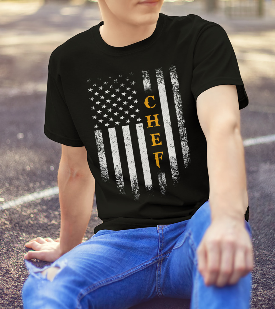 Vintage USA Chef American Flag T-Shirt