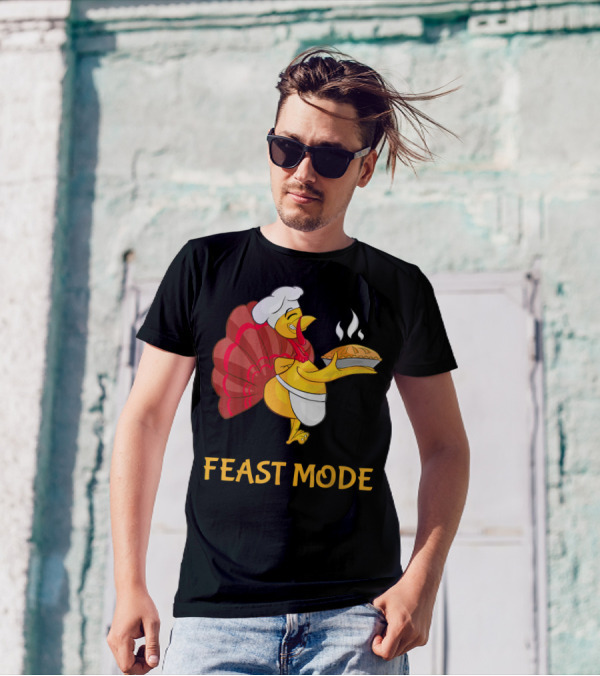 Thanksgiving Turkey Chef Pie Feast Mode T-Shirt