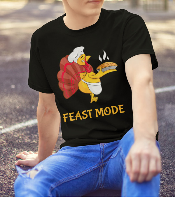 Thanksgiving Turkey Chef Pie Feast Mode T-Shirt