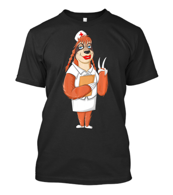 Sloth Nurse Cool RN Medical Professional Peace Sign Clipboard T-Shirt
