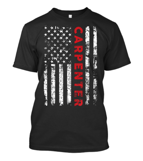 Carpenter USA Flag Vintage Woodworker T-Shirt