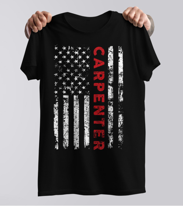 Carpenter USA Flag Vintage Woodworker T-Shirt