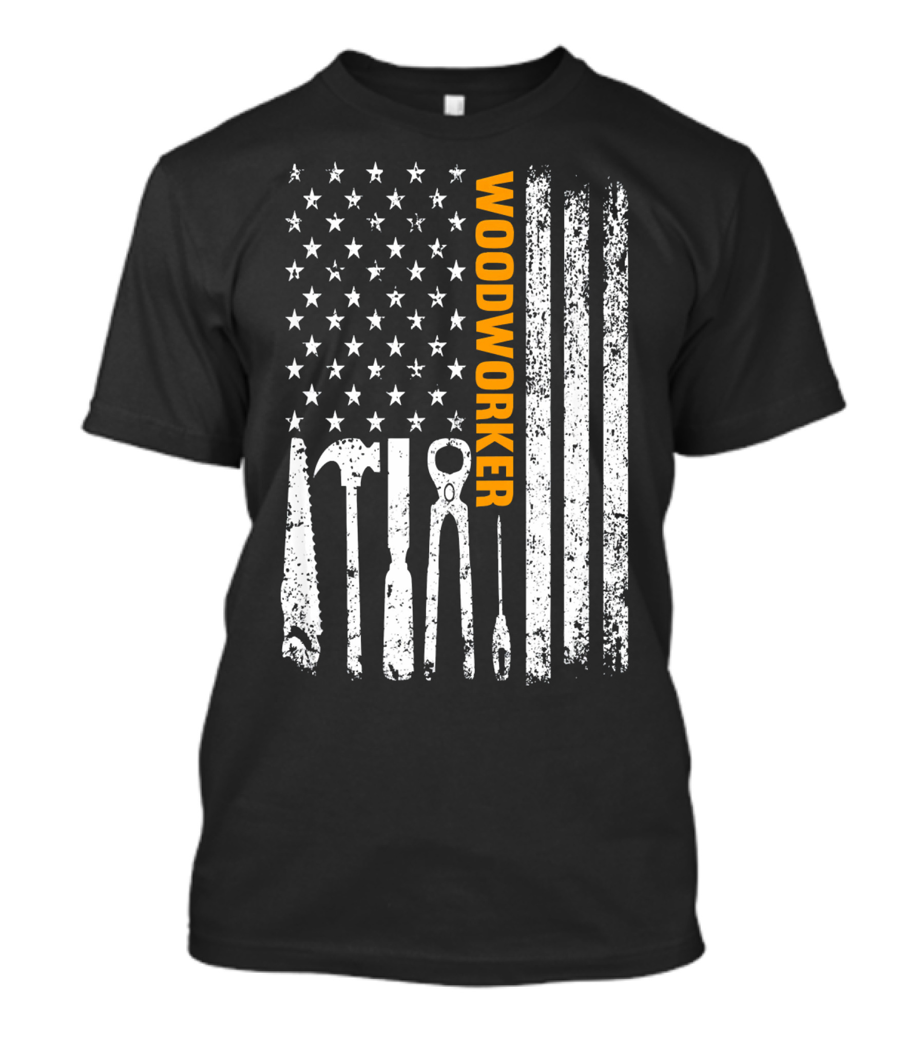 Woodworker Flag Carpenter Tools Patriotic USA T-Shirt