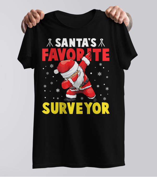 Santa's Favorite Surveyor Dab Christmas Pajama T-Shirt