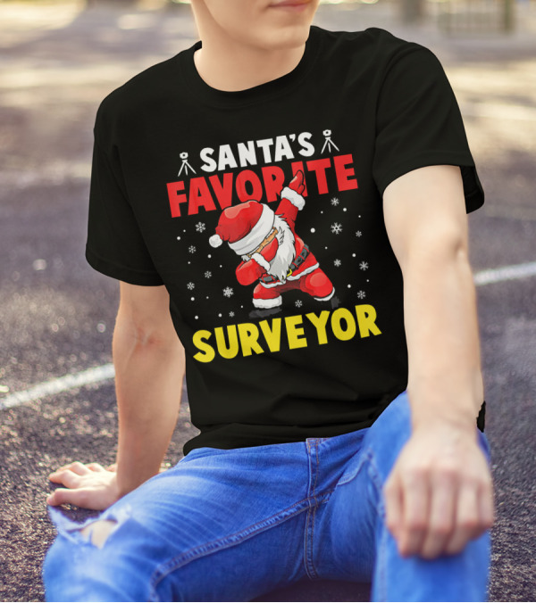 Santa's Favorite Surveyor Dab Christmas Pajama T-Shirt