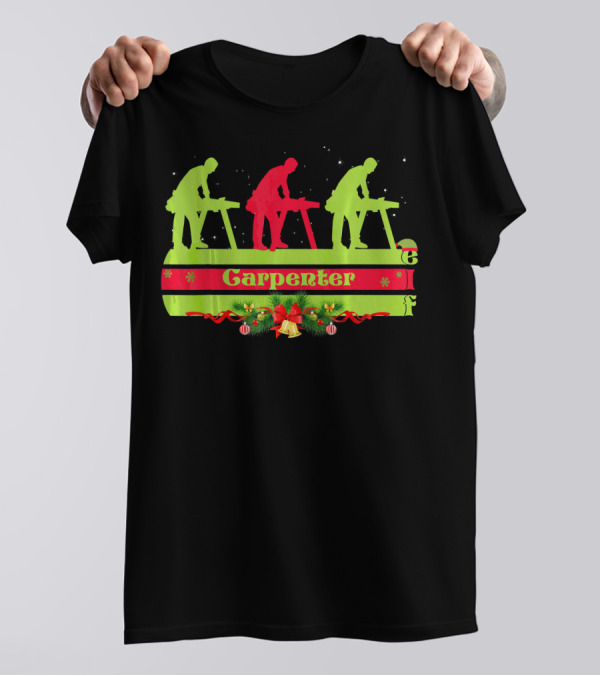 Carpenter Elf Christmas Green And Red T-Shirt
