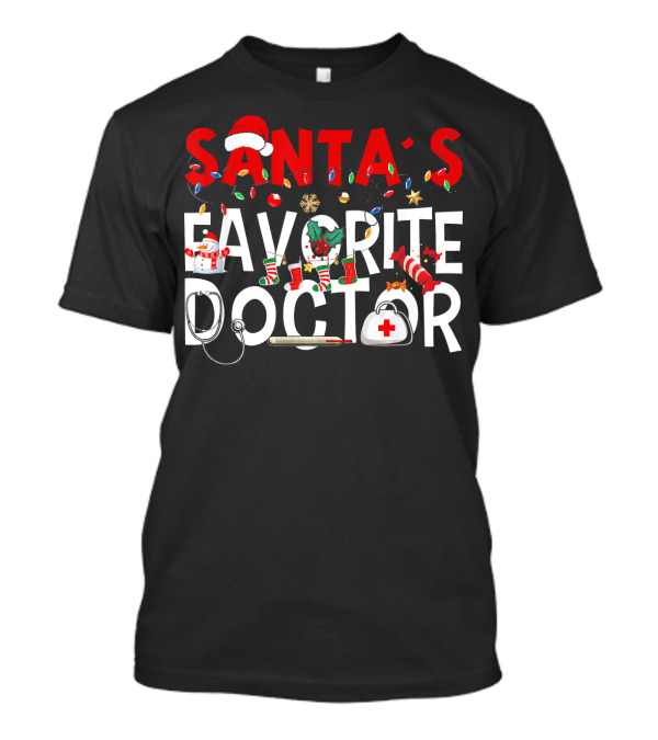 Santa's Favorite Doctor Christmas Medical T-Shirt