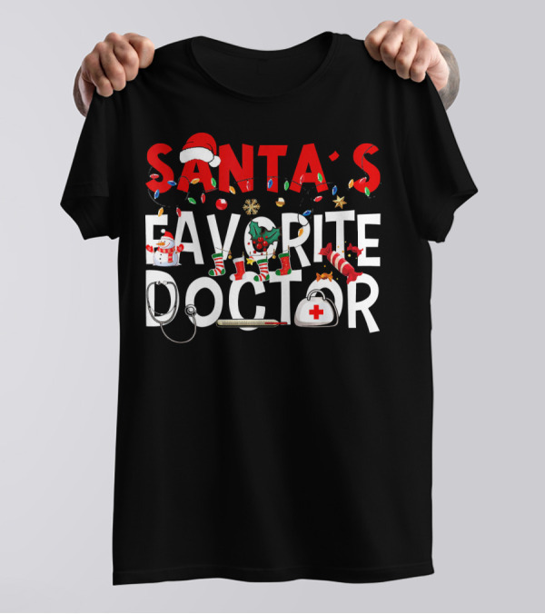 Santa's Favorite Doctor Christmas Medical T-Shirt
