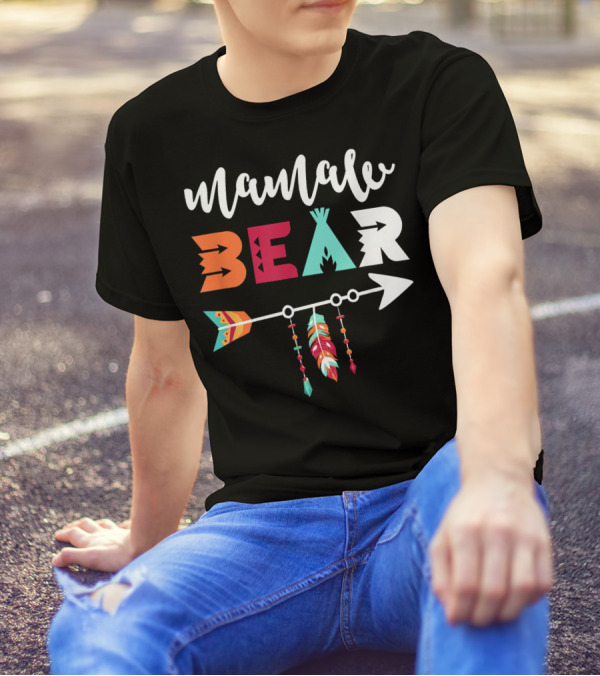 Mamaw Bear With Colorful Arrow And Feathers T-Shirt
