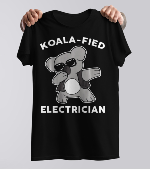 Koala-Fied Electrician Dabbing Koala Birthday T-Shirt