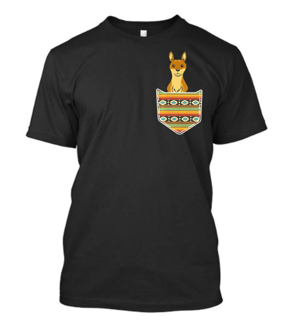 Kangaroo Pocket For Australian Kan With Colorful T-Shirt