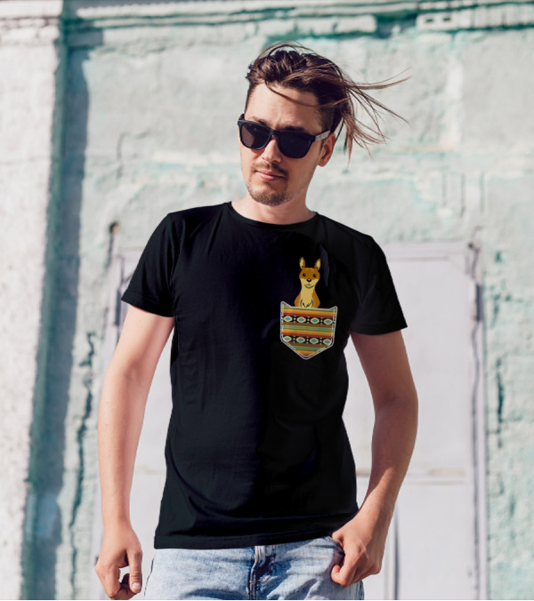 Kangaroo Pocket For Australian Kan With Colorful T-Shirt