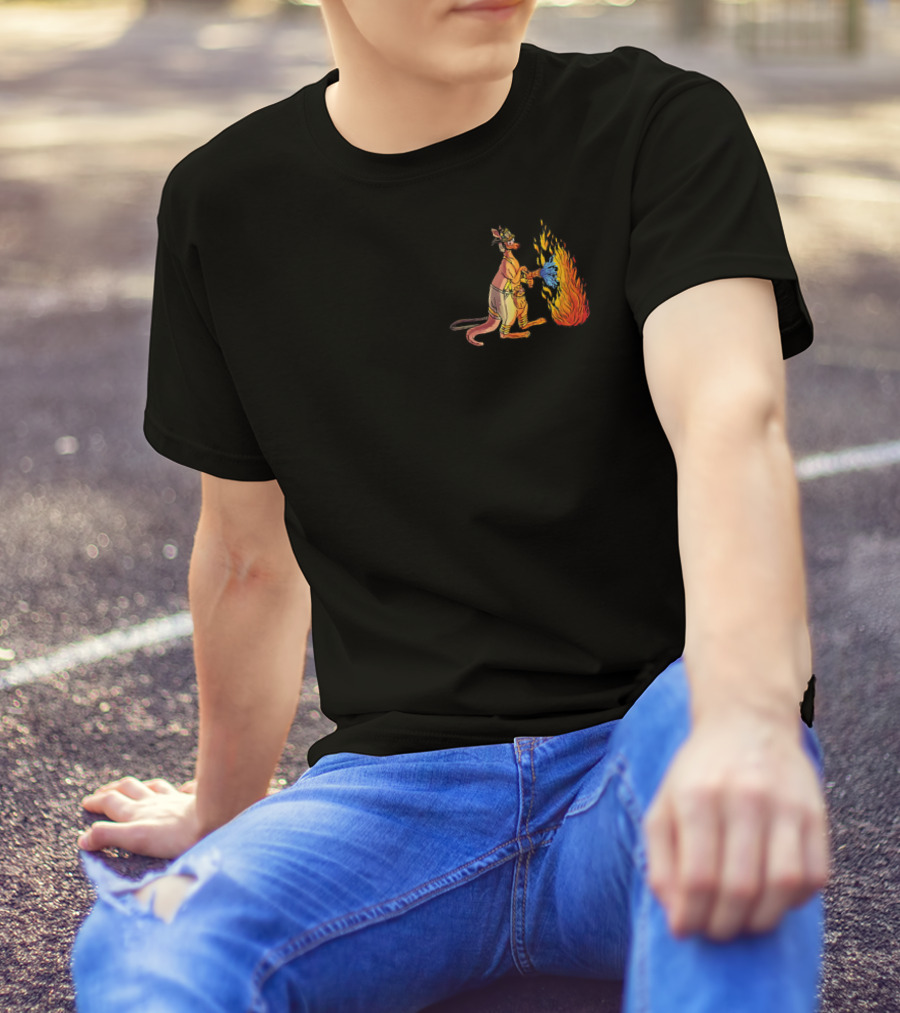 Kangaroo Firefighter Battling Flames With Courage And Determination T-Shirt