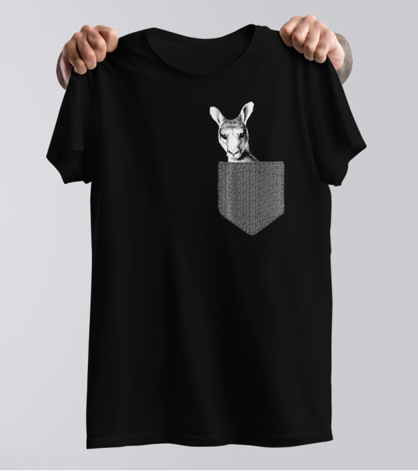 Kangaroo Pocket Australia Wildlife Kangaroo Head In Pocket T-Shirt