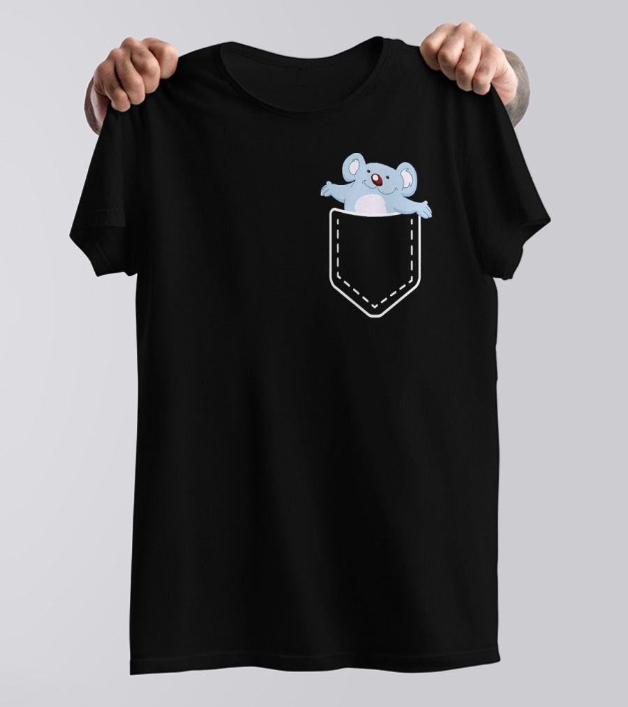 Koala In Pocket Cute Cartoon T-Shirt
