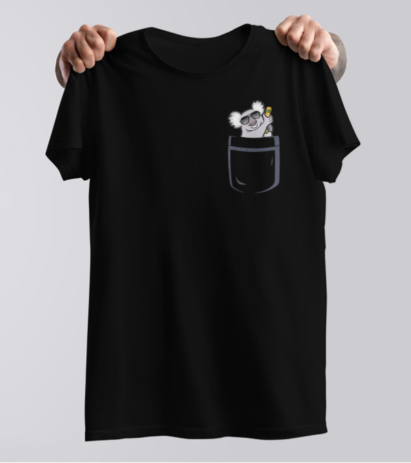Koala In Pocket Cute Sunglasses Marsu T-Shirt